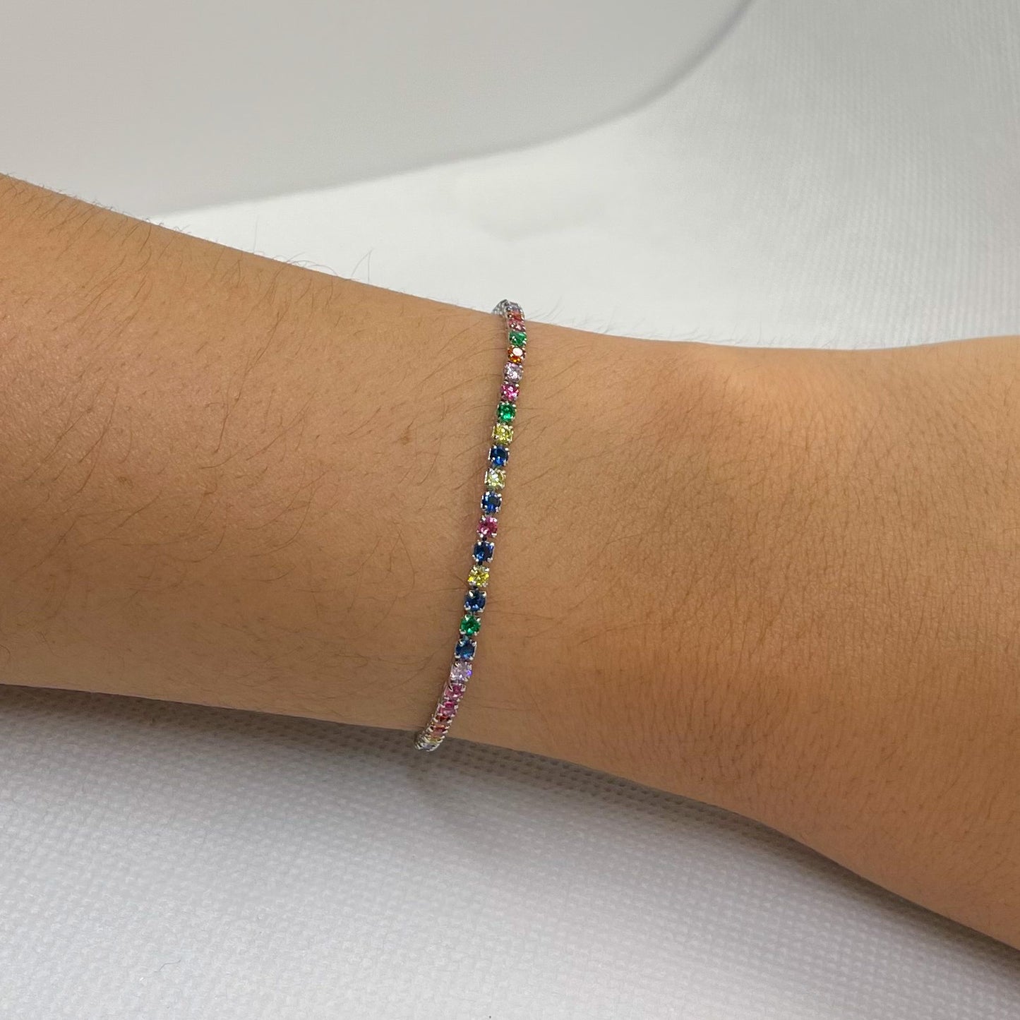 Rainbow Silver Bracelet